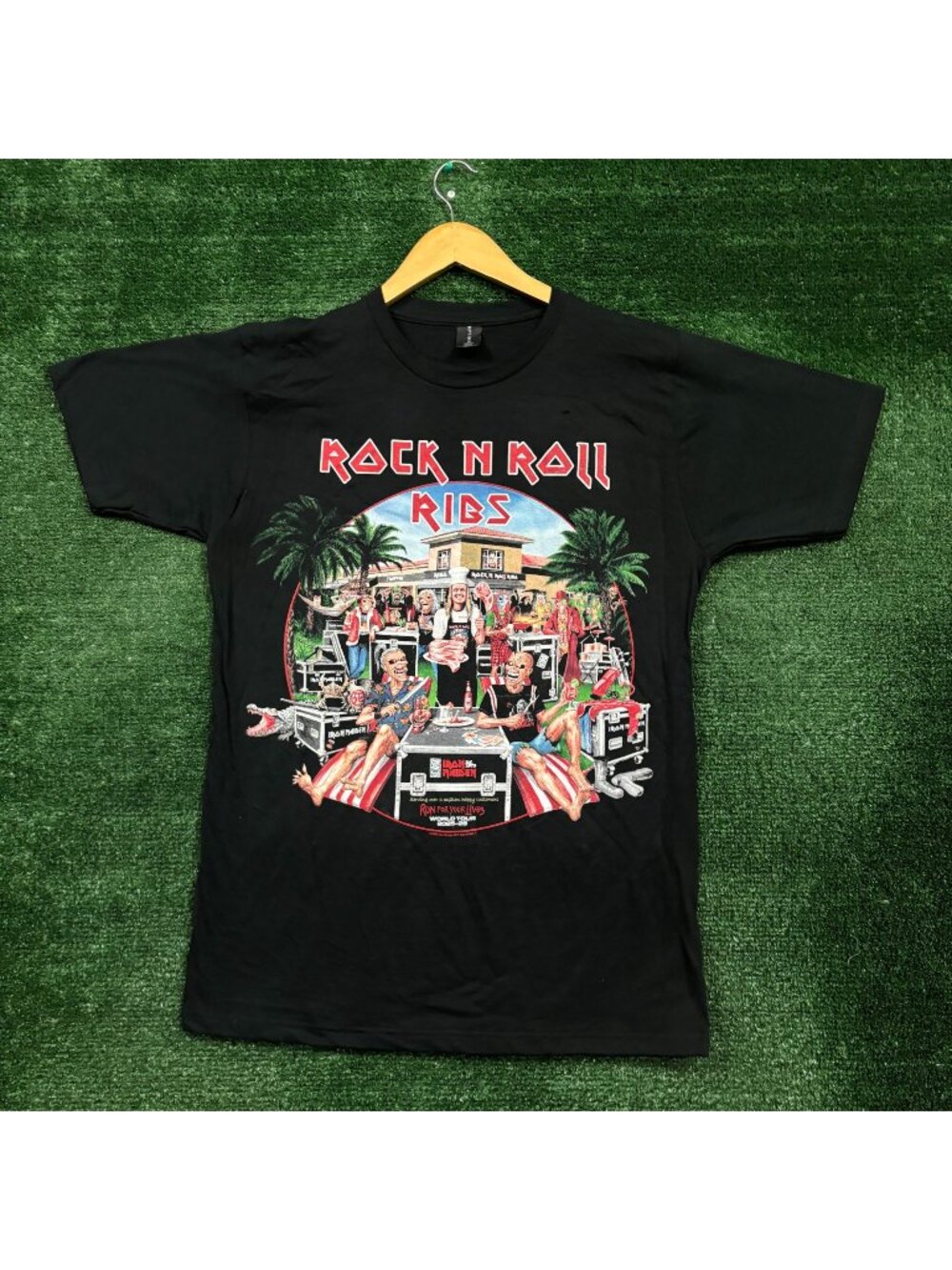 Iron Maiden Rock N Roll Ribs Heavy Metal Band T-Shirt Size Medium